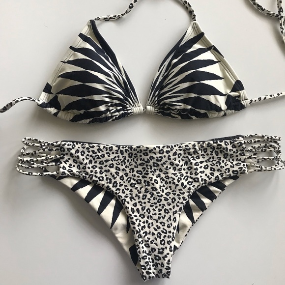 Billabong Reversible and Top Bottoms Black White Bikini Med - Picture 12 of 16